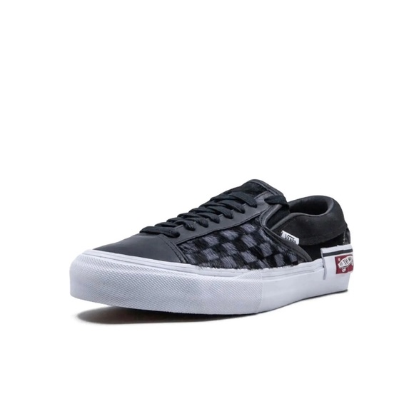 VANS Vault SLIP-ON CAP LX PONY Hair Black Checkerboard White Cut And Paste Sz 8 - Picture 7 of 14